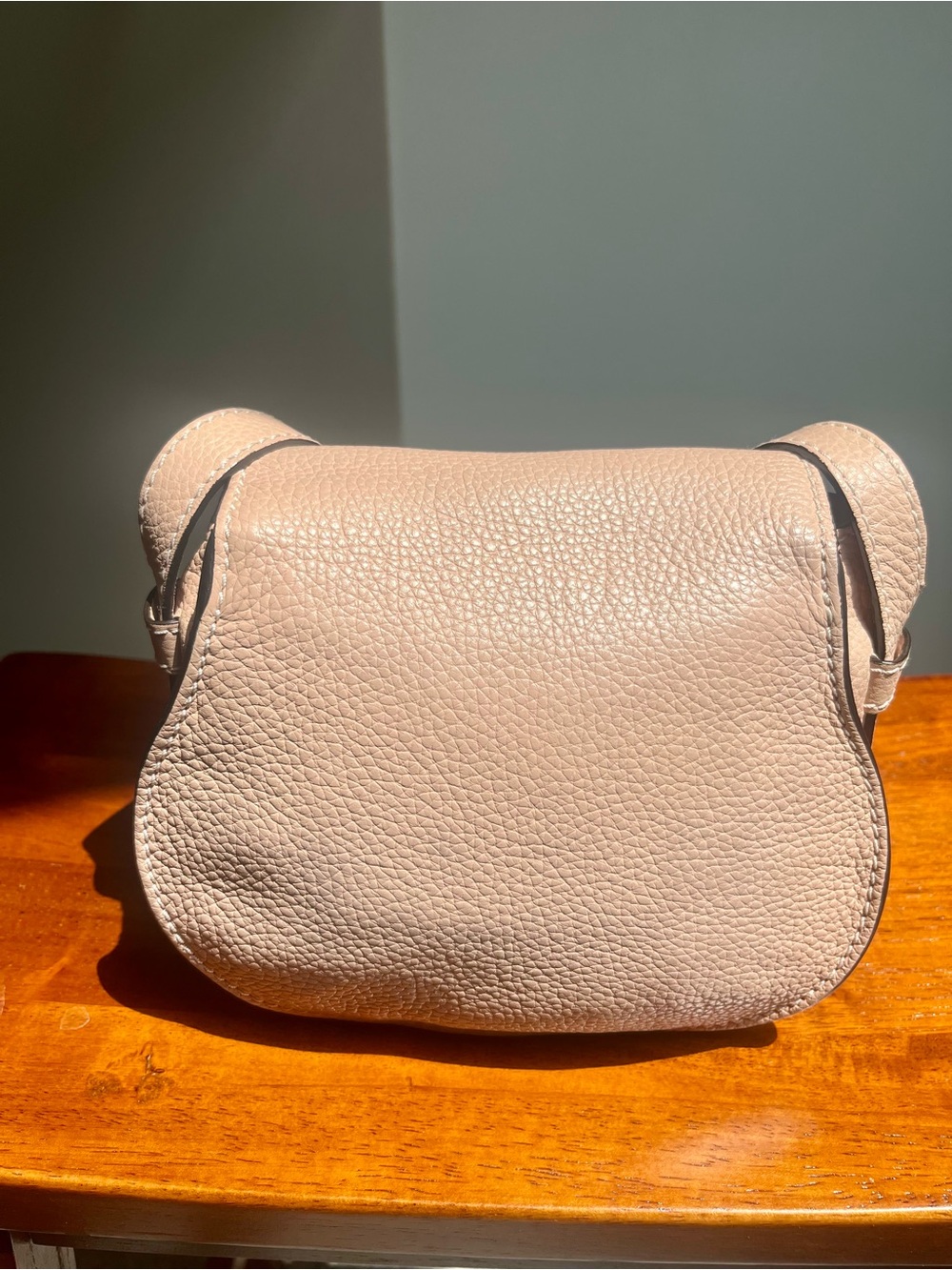 Chloe Marcie Small Pebbled Leather Crossbody in Dusty Pink with dust bag - Picture 4 of 11